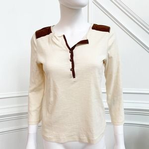 LRL Lauren Jeans Button Sleeve Pullover in Size M